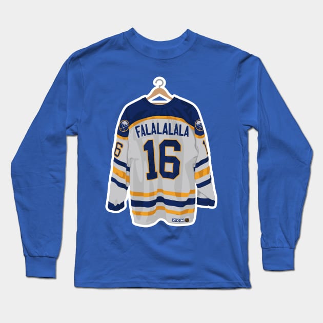 Buffalo Sabres Pat LaFontaine Christmas Long Sleeve T-Shirt by Carl Cordes